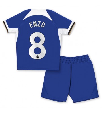 Chelsea Enzo Fernandez #8 Hemmaställ Barn 2023-24 Kortärmad (+ Korta byxor)